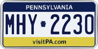PA license plate MHY2230