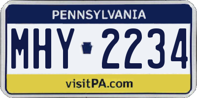 PA license plate MHY2234