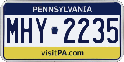 PA license plate MHY2235