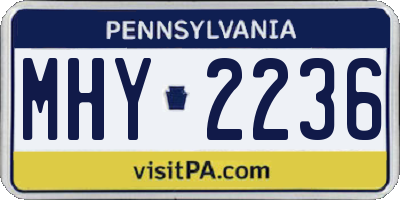 PA license plate MHY2236