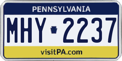 PA license plate MHY2237