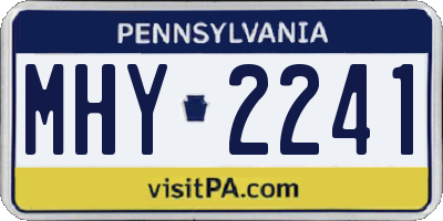PA license plate MHY2241