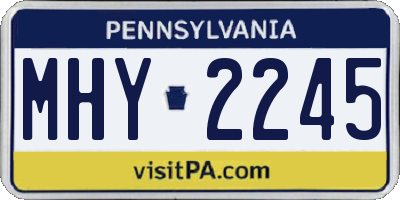PA license plate MHY2245