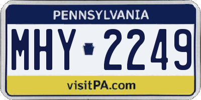 PA license plate MHY2249