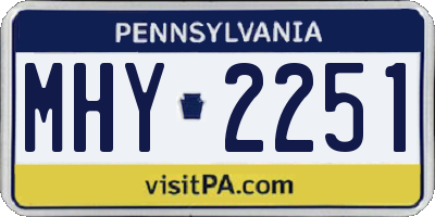 PA license plate MHY2251