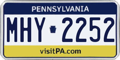 PA license plate MHY2252
