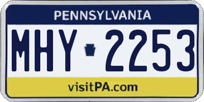 PA license plate MHY2253