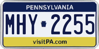 PA license plate MHY2255