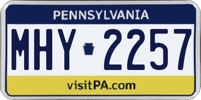 PA license plate MHY2257