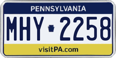 PA license plate MHY2258