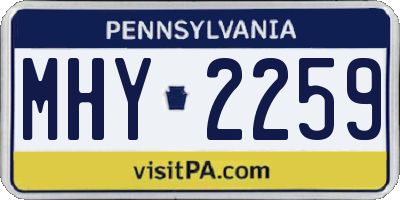 PA license plate MHY2259
