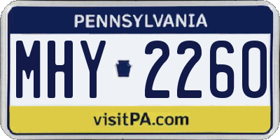 PA license plate MHY2260
