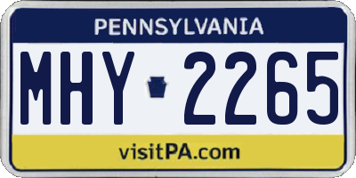 PA license plate MHY2265