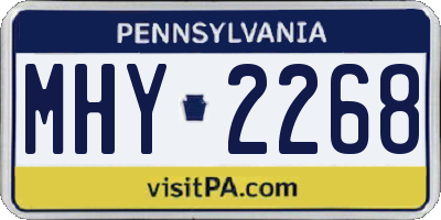 PA license plate MHY2268