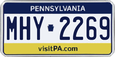PA license plate MHY2269