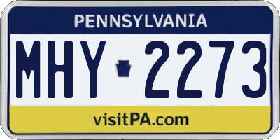 PA license plate MHY2273