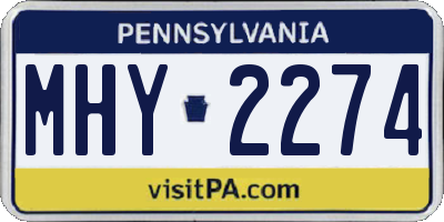 PA license plate MHY2274