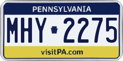 PA license plate MHY2275