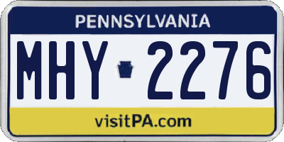 PA license plate MHY2276