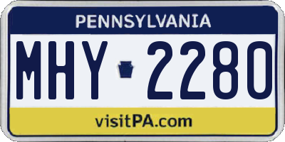 PA license plate MHY2280