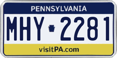 PA license plate MHY2281
