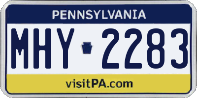 PA license plate MHY2283