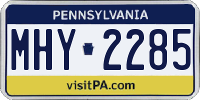 PA license plate MHY2285