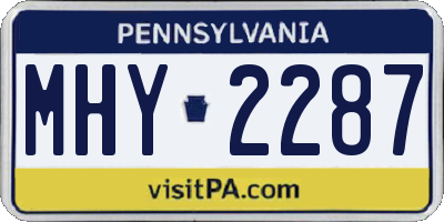 PA license plate MHY2287