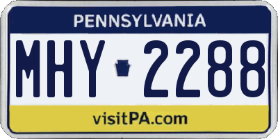 PA license plate MHY2288