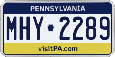 PA license plate MHY2289