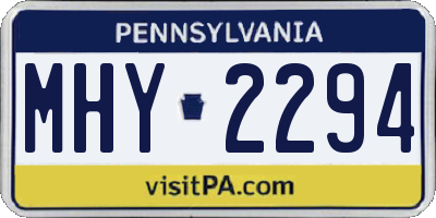 PA license plate MHY2294