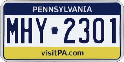 PA license plate MHY2301