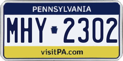 PA license plate MHY2302