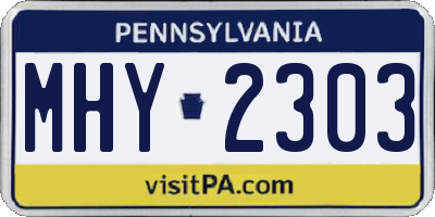 PA license plate MHY2303