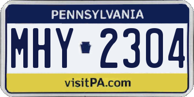 PA license plate MHY2304