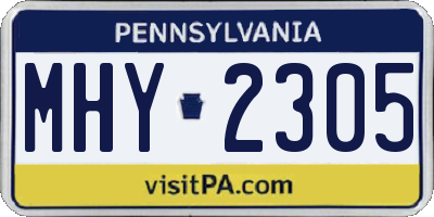 PA license plate MHY2305