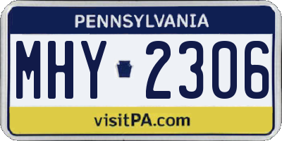 PA license plate MHY2306