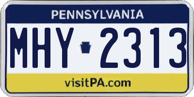 PA license plate MHY2313