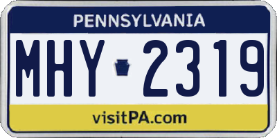 PA license plate MHY2319