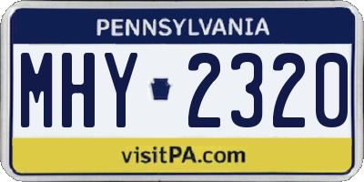 PA license plate MHY2320