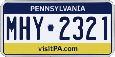 PA license plate MHY2321