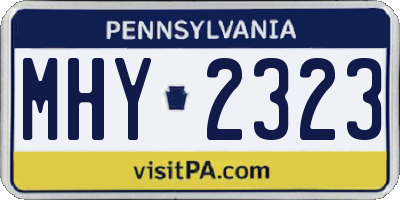PA license plate MHY2323