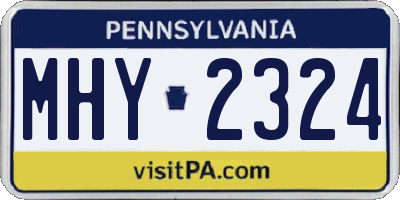 PA license plate MHY2324