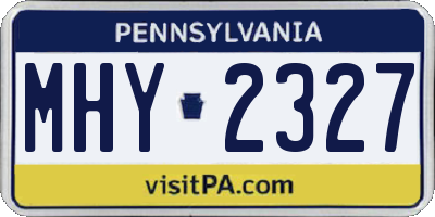 PA license plate MHY2327