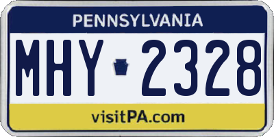 PA license plate MHY2328