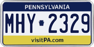 PA license plate MHY2329