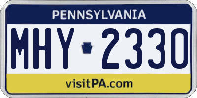 PA license plate MHY2330