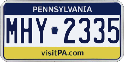 PA license plate MHY2335