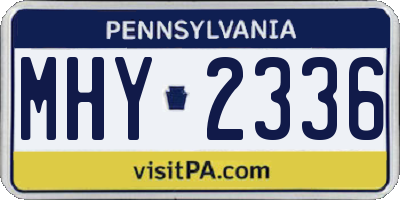 PA license plate MHY2336