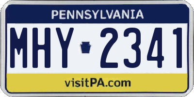 PA license plate MHY2341